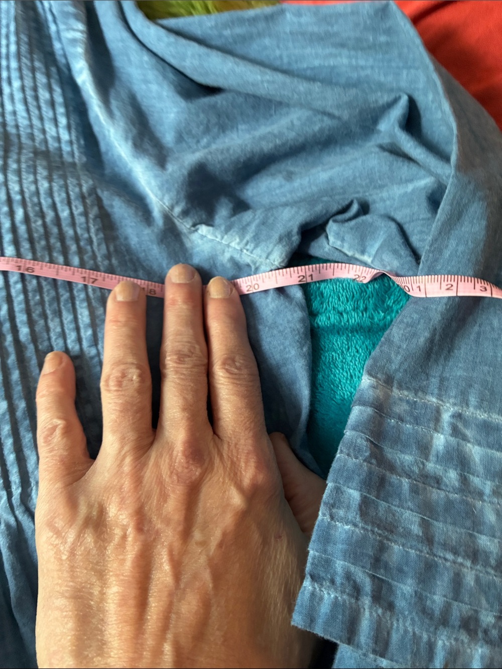 The Paragon Light Blue Cotton Top with Shirred Neck